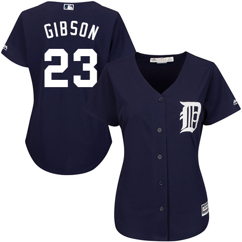 Tigers #23 Kirk Gibson Navy Blue Alternate Women's Stitched MLB Jersey